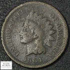 1864 L on Ribbon Pointed Bust Indian Head Bronze Cent 1C - Corrosion
