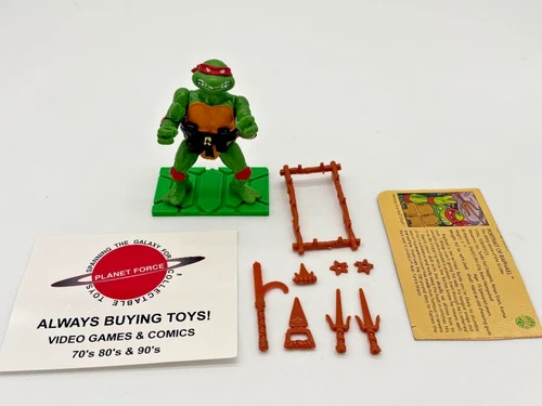 1988 Raphael w/ File Card Complete TMNT Vintage Ninja Turtles Figure