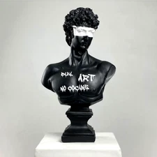 Large Handmade David Sculpture, Banksy Inspired Graffiti Statue Home Table Decor