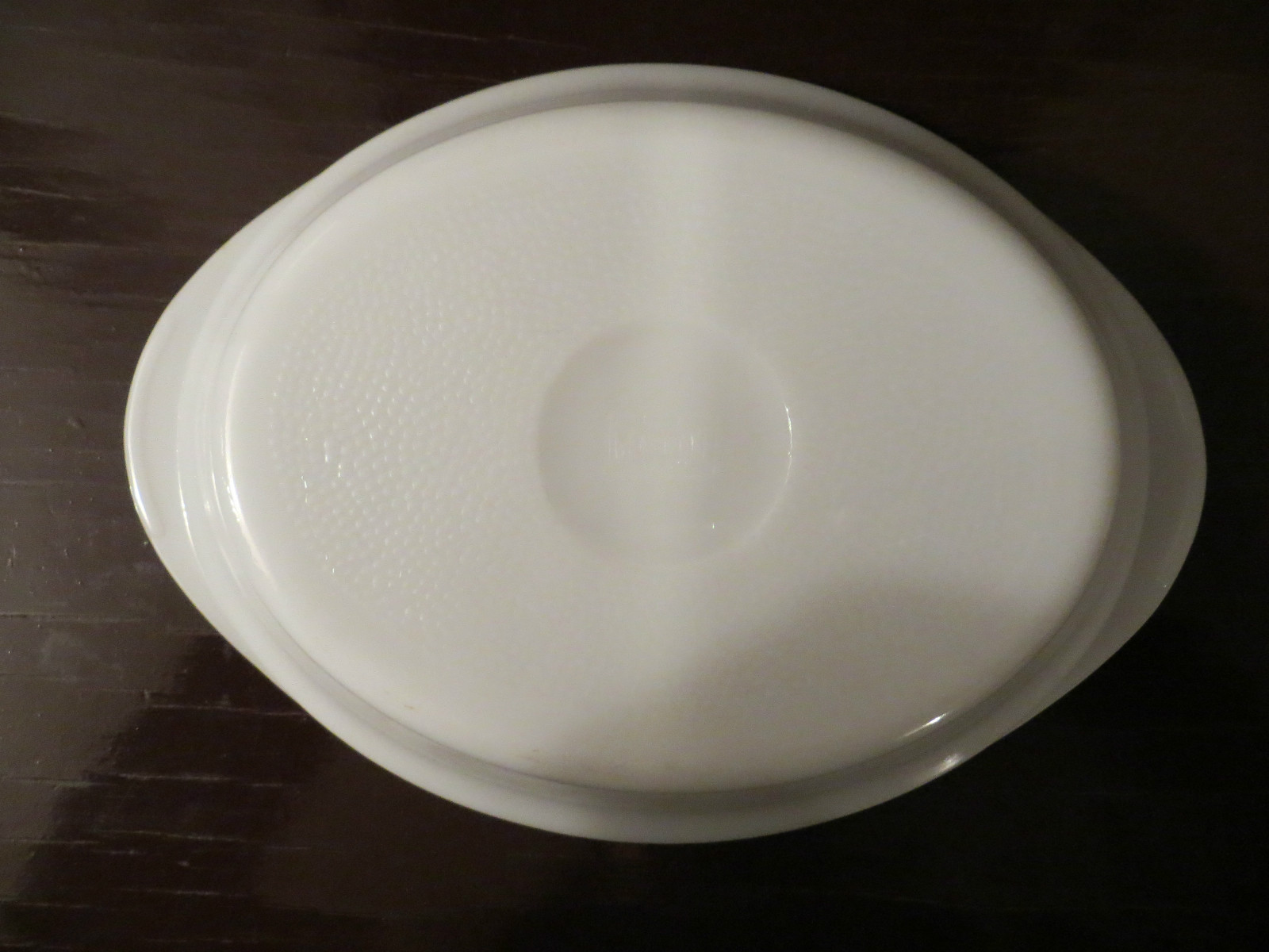 GLASBAKE PLAIN WHITE DIVIDED CASSEROLE OPEN BAKER VINTAGE 