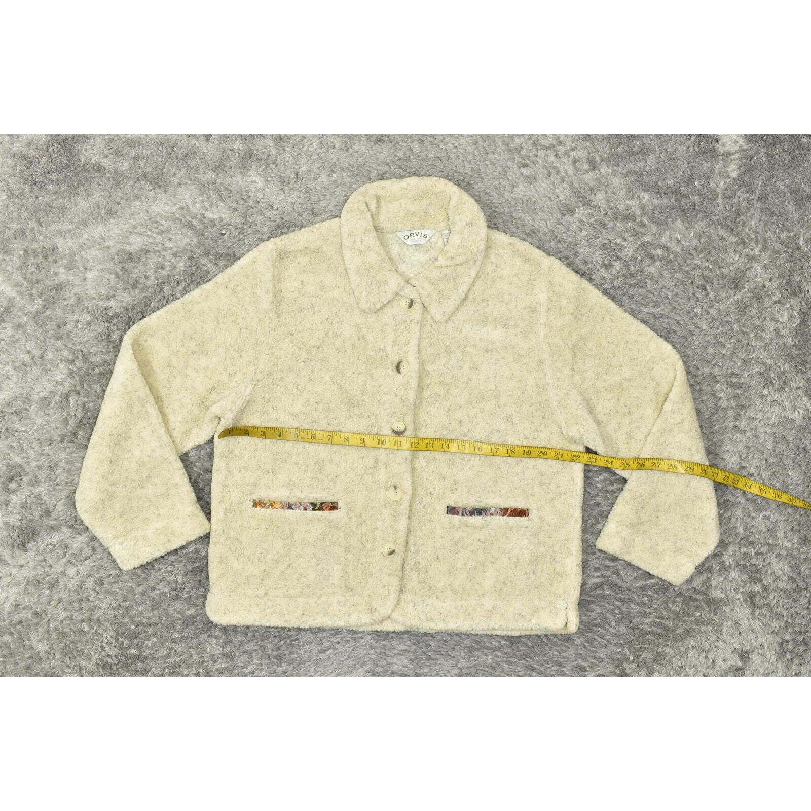 Orvis Beige Polyester Coatigan Button Sherpa Basi… - image 2