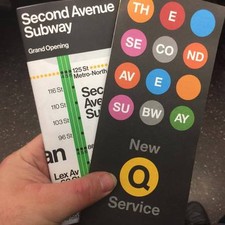 Second Avenue Subway Map Brochure Opening Day 2nd Ave MTA Vignelli Vintage