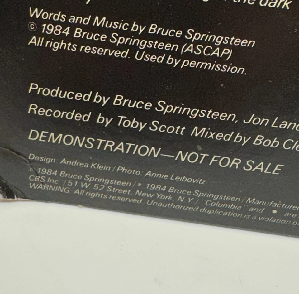 BRUCE SPRINGSTEEN Dancing In The Dark * 12" Single * B+W Promo Copy * AS 1862 - Image 3 of 3
