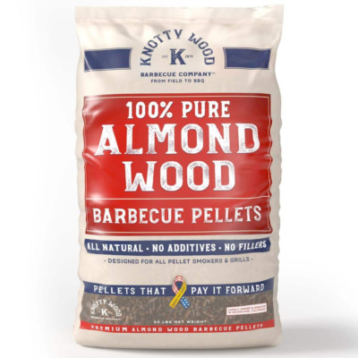 Knotty Wood Barbecue Company 100% Pure Almond Wood BBQ Pellets 20 lbs.