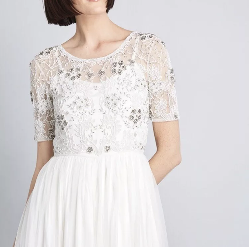 Modcloth Ivory Everlasting Romance Maxi Wedding Dress Size M NWT - Picture 4 of 10