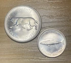 2 Canadian Silver 1967 Coins- Mint State/Proof Like Coins (25 & 10 Cents)