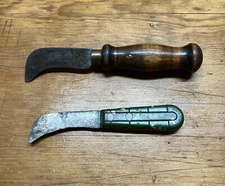 Lot of 2 Red Devil K - 24 Carpet Linoleum Knife Wood Handle Union , NJ USA VTG