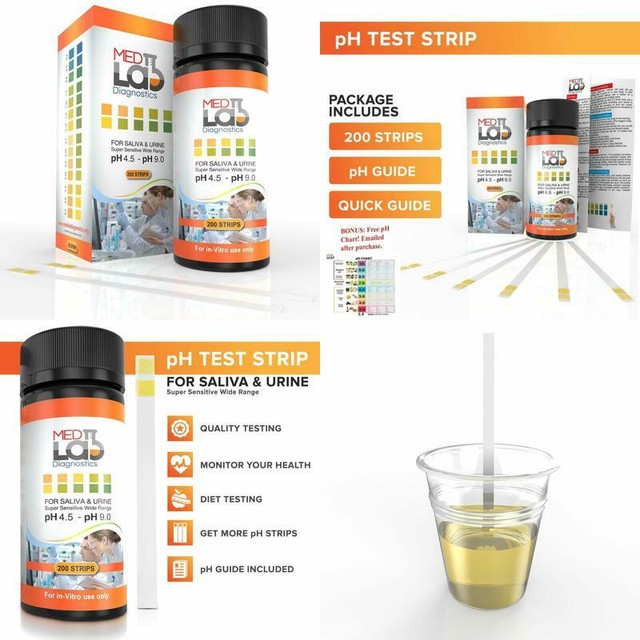 Ph Test Strips 200 Ct For Urine And Saliva Body Ph Testing