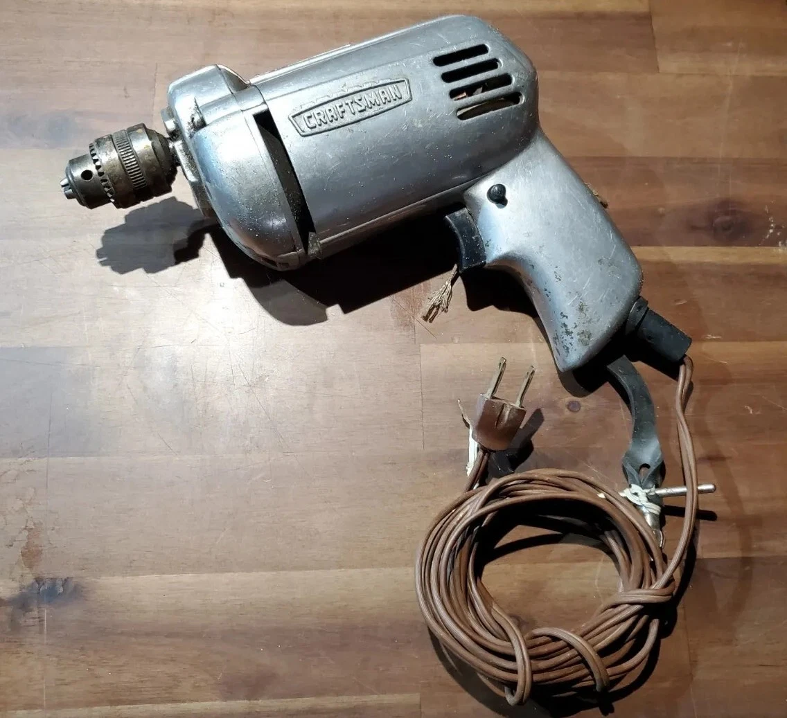 Vintage Craftsman Electric Drill 1/4” With Chuck