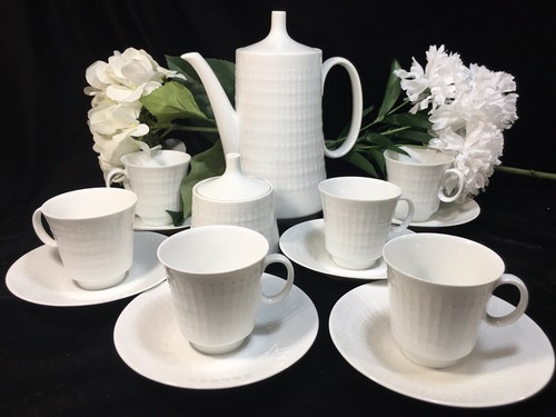 (14 Piece) Hutschenreuther Lorenz 'Etude' COFFEE SET - Mint! - Picture 11 of 12