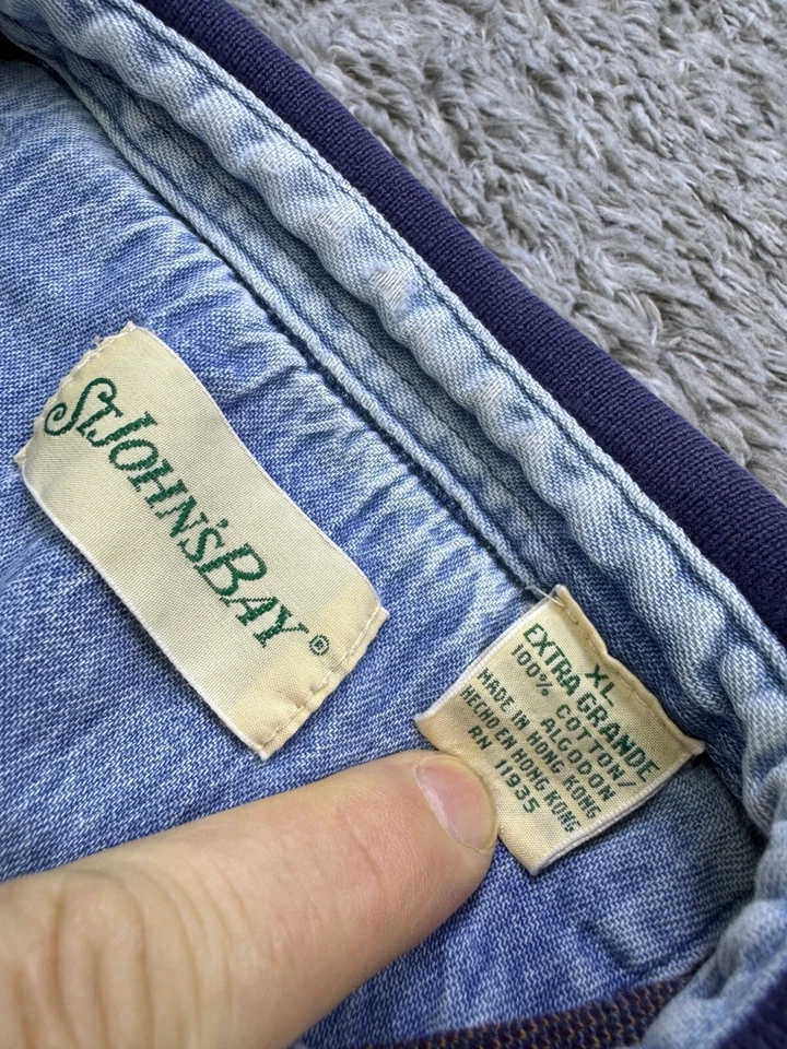 Camisa Polo De Colección St Johns Bay Rugby Hombres XL Suroeste Azteca Fair Isle Rayas Años 90 Foto 3 de 4