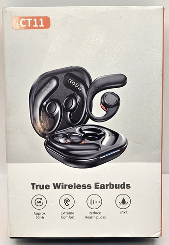 CT11 Black Noise Cancelling Wireless Bluetooth Open Ear Earbuds ...