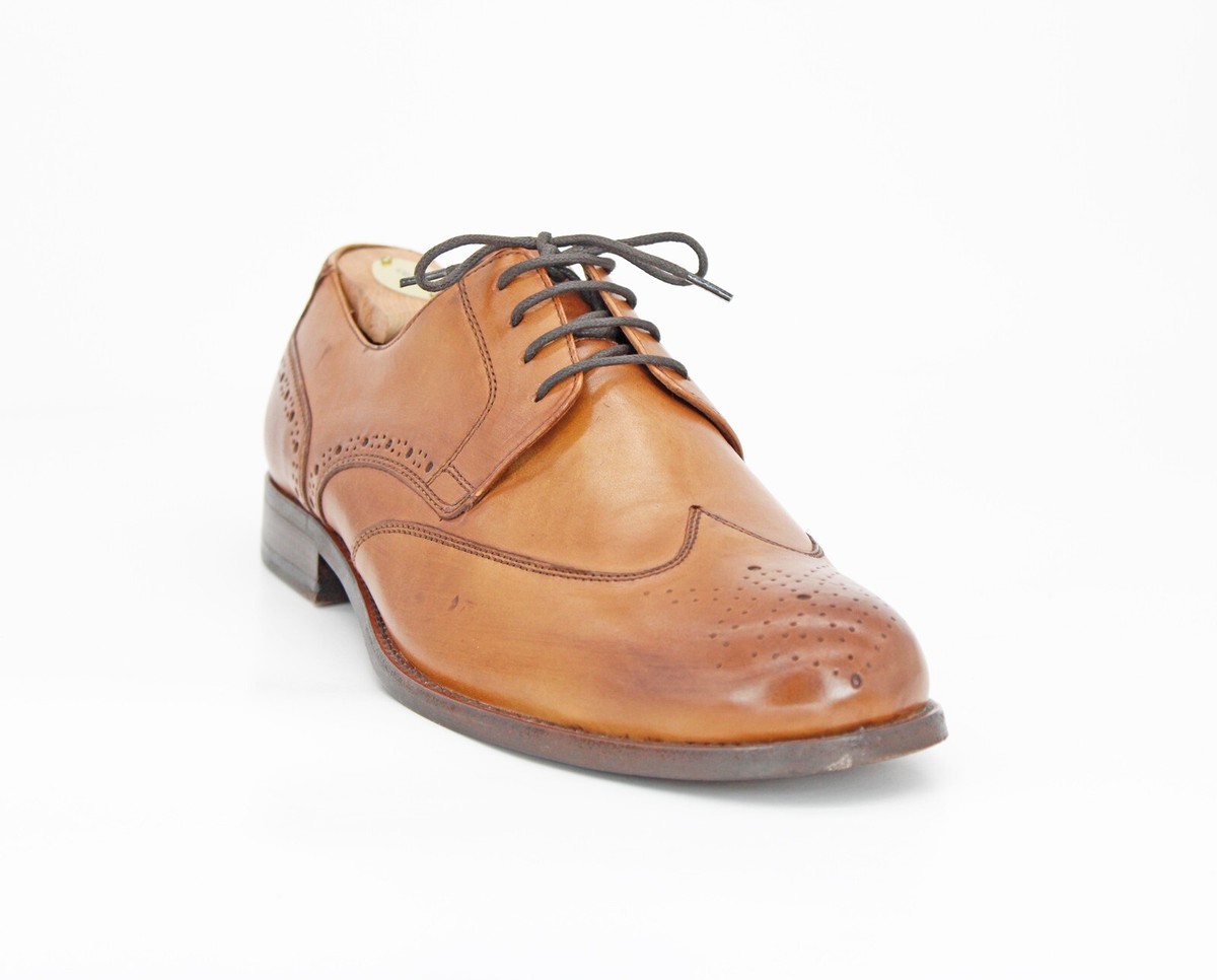 ECCO Wingtip Oxford Men 44 US 10-10.5 Grey Leather Tan Nubuck Brogue Lace Up ECCO Men main image 2