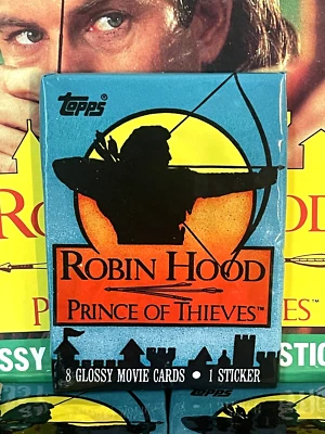 1991 TOPPS ROBIN HOOD (Prince of Thieves) Hit Movie🍿PACK 8 Cards 1 Sticker OVP!