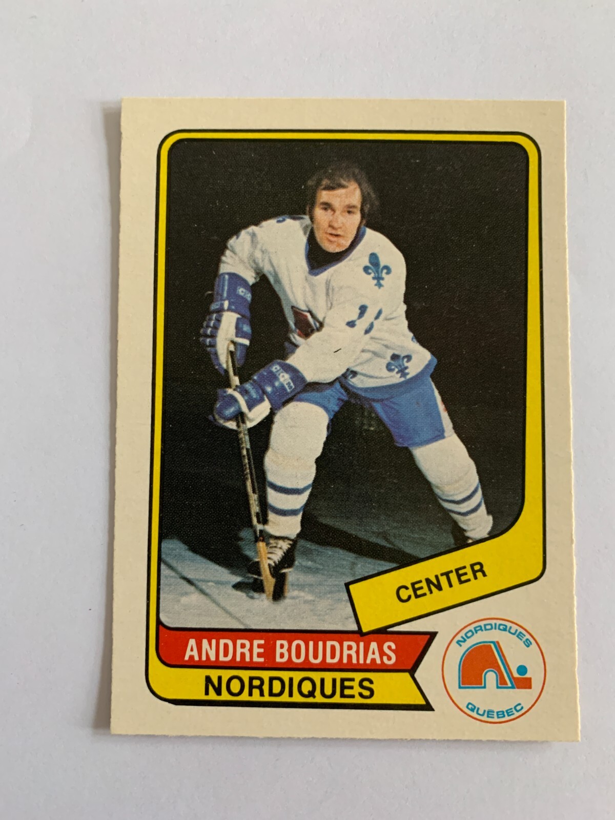 1976-77 O-Pee-Chee WHA #87 Andre Boudrias - Quebec Nordiques (inv.V)