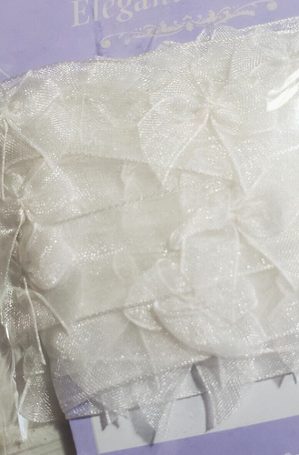 ELEGANT ACCENTS Organza Ribbon & Bows - WHITE - 3/4 inch x 12 ft (4 yds) - Picture 2 of 2