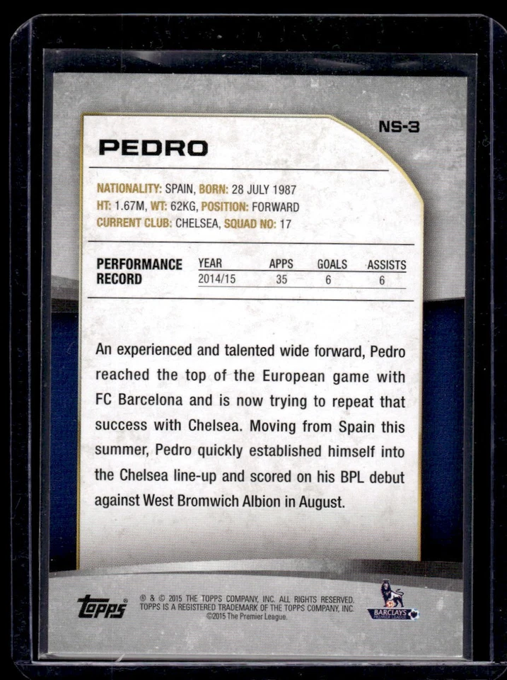 2015 Topps Premier Gold New Signings Orange /11 Pedro Chelsea - Bild 2 von 2