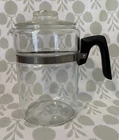 Vintage Pyrex Coffee Percolator Bakelite Handle 4-Cup No Insert Exterior Lid