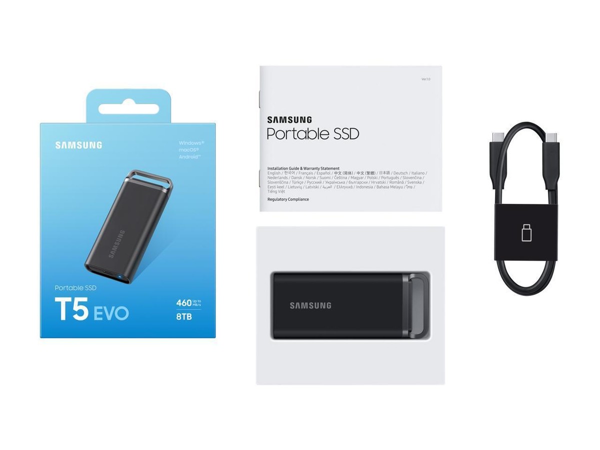 【新品未使用】Samsung Portable SSD T5 EVO 8TB SAMSUNG T5 EVO Portable SSD 8TB, USB 3.2 Gen 1 External