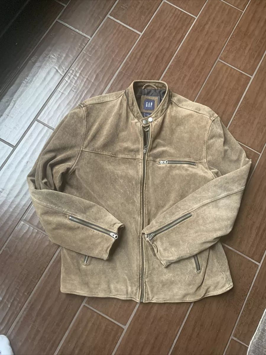 Men's Vintage GAP Cow Suede Leather Brown Jacket -Size Large