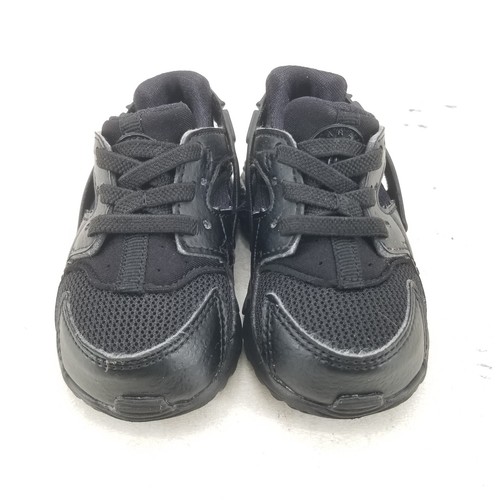 Nike Huarache Run Baby Black Walking Athletic Shoes Sneakers 704950-016 Size 4C - Picture 2 of 9