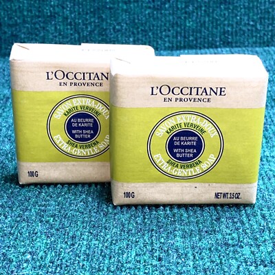 Lot of 2 ~ L'Occitane Shea Butter Extra-Gentle Verbena Soap 3.5 oz