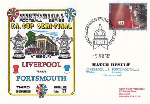 Dawn Historical Football Cover (3H37) - Liverpool v Portsmouth (05.04.92) - Picture 1 of 1