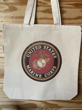 Marine  #2 Tote Bag Reusable Washable Shopping Grocery Snack  USA Vintage Look