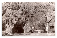 WYOMING SHOSHONI DAM CAFE, BAR AND PRIVY SANBORN REAL PHOTO POSTCARD CIRCA 1948
