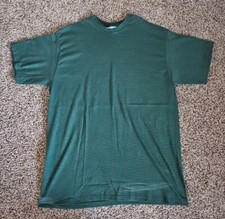 Vtg Lexington Green Striped T Shirt Size Xl Made In USA Single Stitch