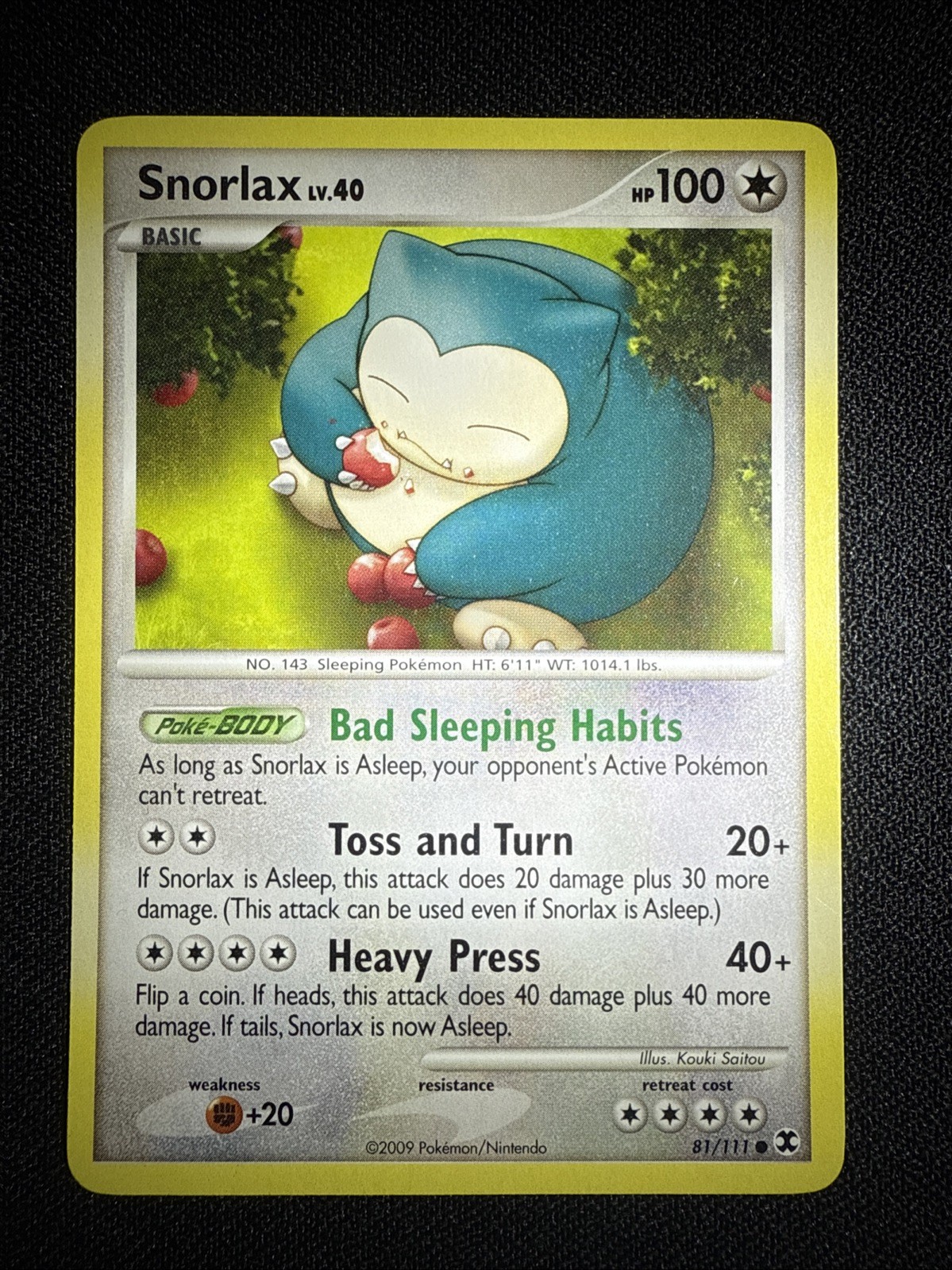 Pokemon TCG Snorlax Rising Rivals Card 81/111 Regular Common LP Pokémon 2009