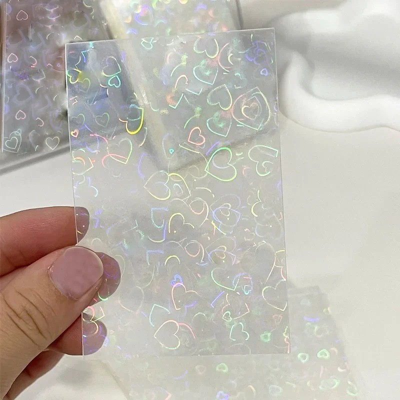 100pcs Holographic Card Sleeves 65x90mm Trading Card Protector Anti Scratch