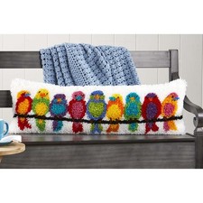 Herrschners  Birds of a Feather Bench Pillow Latch Hook Kit
