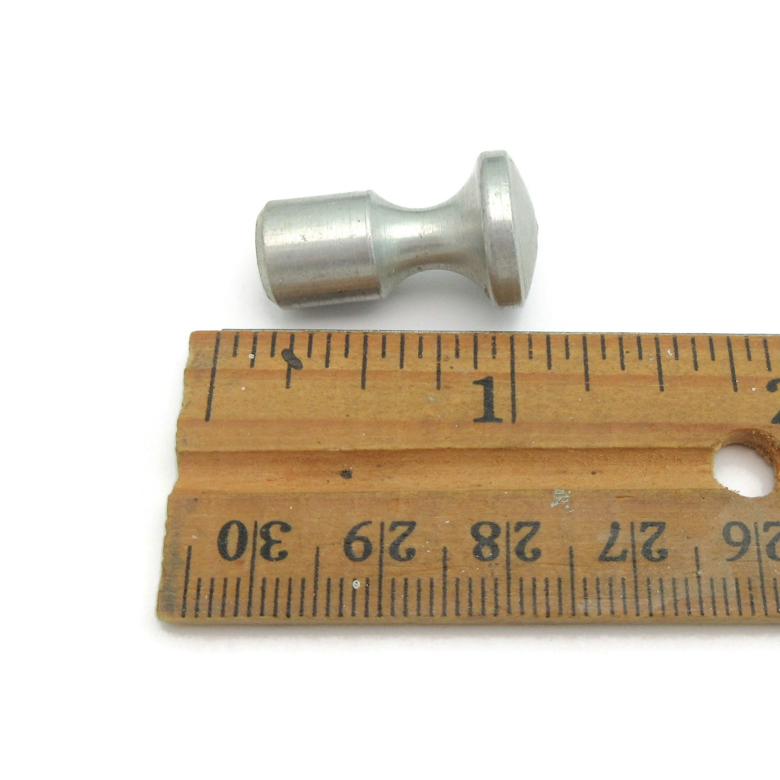 Small Vintage MCM Drawer Knob 9/16" Diameter Silver Metal Furniture Handle LZ5