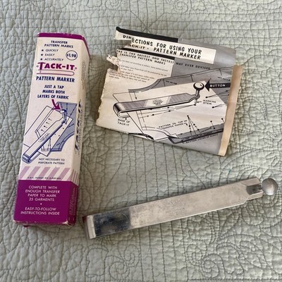 VTG Tack It Pattern Marker USA No.12 Tailor Sewing Couture Made In USA in box