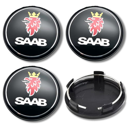 Capuchon Central de Jante Moyeu x4 Pour SAAB 60mm Noir Avant 9-3 9-5 Dos Noir - Photo 12 sur 12