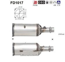 DPF Rußpartikelfilter Dieselpartikelfilter AS FD1017 für SW 307 PEUGEOT 3A 3H 3E