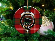 Nesbitt Clan Scottish Tartan Crest Ceramic Ornament