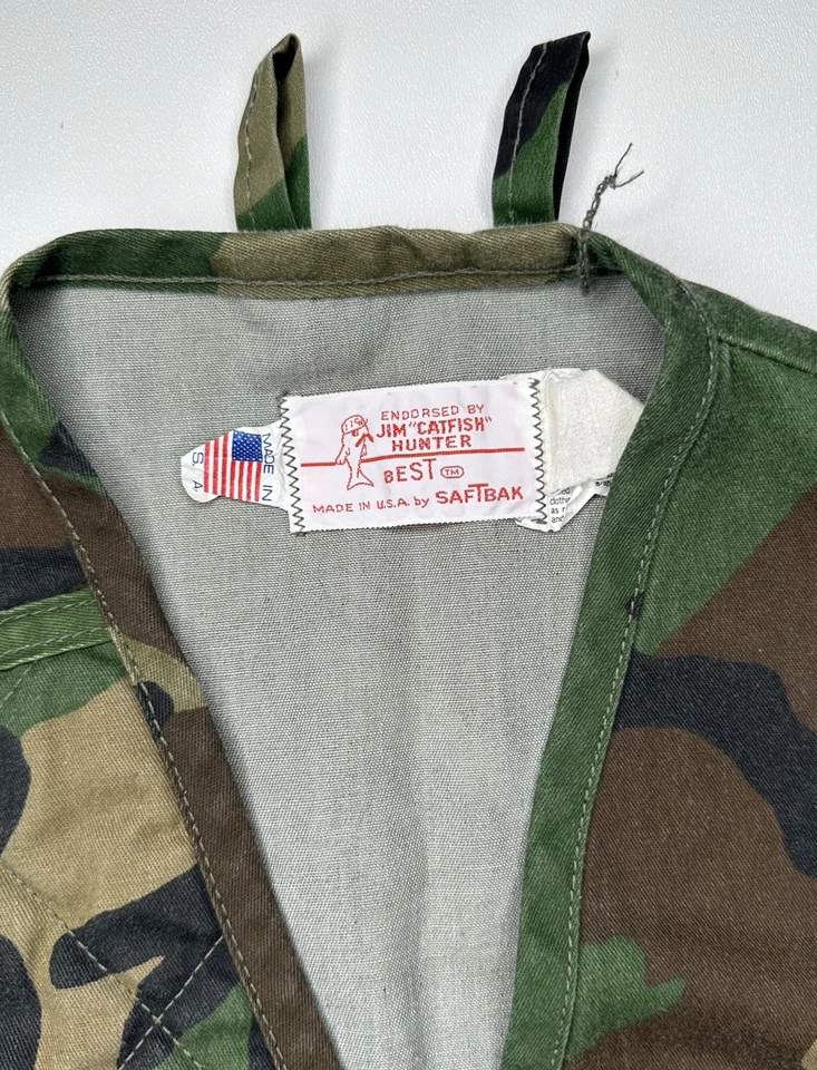 Vintage Jim Catfish Hunter Duck Camo Hunting Vest Outdoor Game Pocket - M - Image 2 of 4