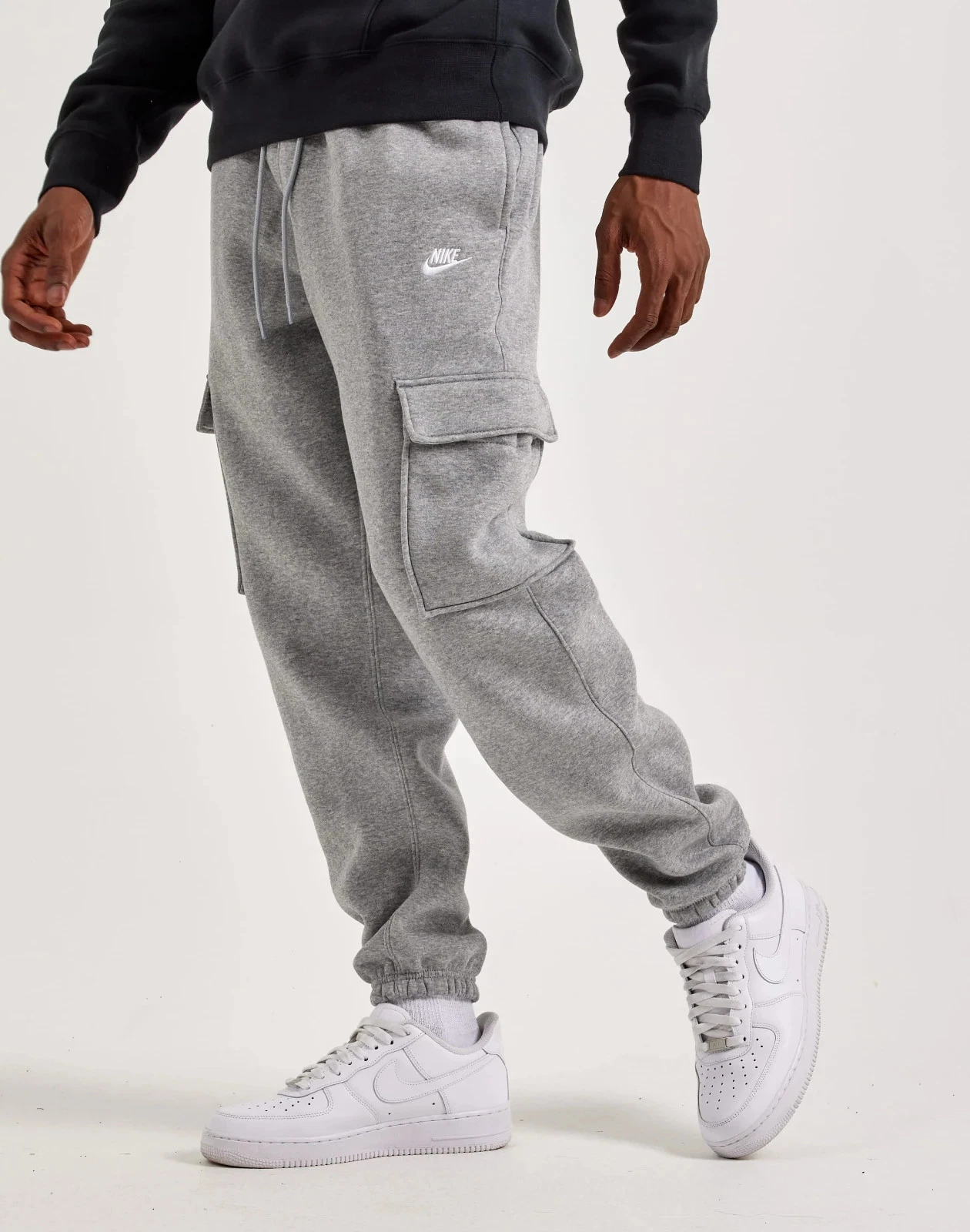 Nike Pants Men 2XL Gray Heather Club Fleece Cargo Cuff Jogger Sweats FN3805 063