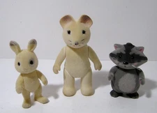 Vintage 1980s Sylvanian Calico Critters Rabbit Raccoon Mouse
