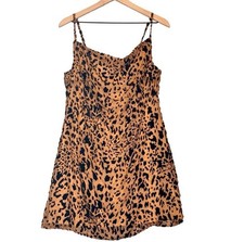 Lulus Shes Feisty Leopard Print Cowl Neck Mini Dress Retro Rockabilly Pinup