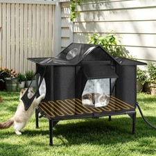 Insulated Cat House Outdoor Weatherproof Feral Cat Shelter for Winter