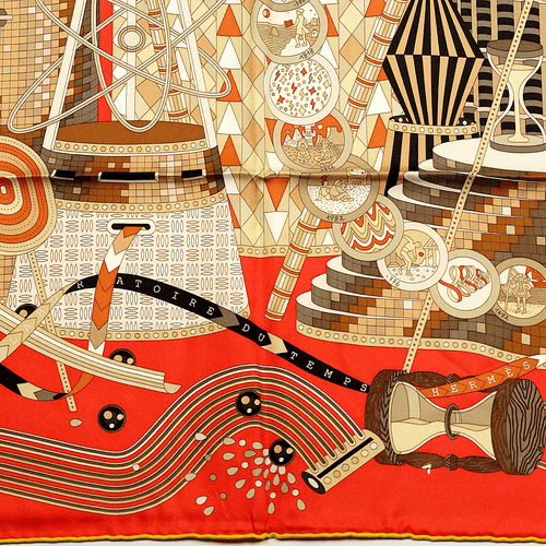 Hermes Scarf LE LABORATOIRE DU TEMPS 90cm Silk Foulard Carre PIERRE MARIE - Picture 7 of 7