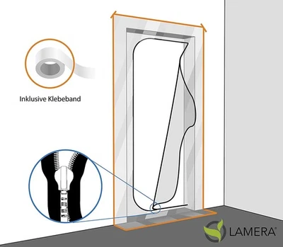 Lamera® Profi Staubschutztür 220x120 cm sehr robust für innen und aussen