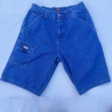 VTG Y2K Route 66 Men's Cargo Denim Shorts Casual Summer Utility Pockets Size 36
