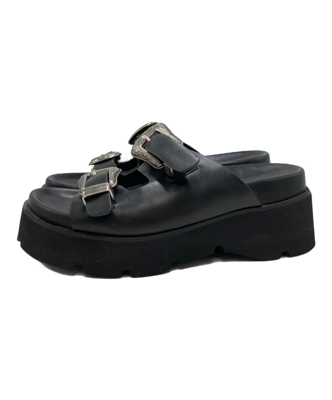 Ameri MEDI WESTERN BUCKLE SANDALS/ Black/ Size L - image 2