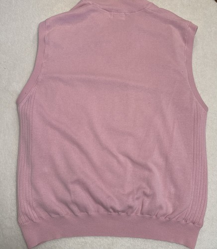 Greg Norman Knitted Lined Sweater Vest Mens XL 1/4 Zip Pullover Pink - Picture 8 of 8