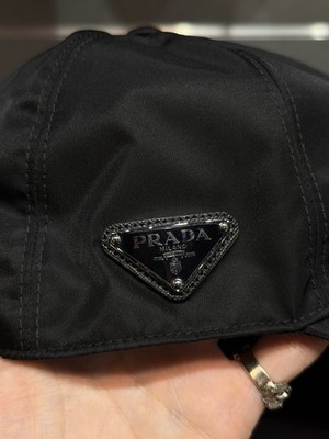 Prada Re-Nylon Baseball Cap Unisex Black Size XL 100% Authentic W