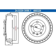 Bremstrommel ATE 24.0220-3050.1 für Seat VW Skoda Ibiza V Polo VI Arona Fabia IV